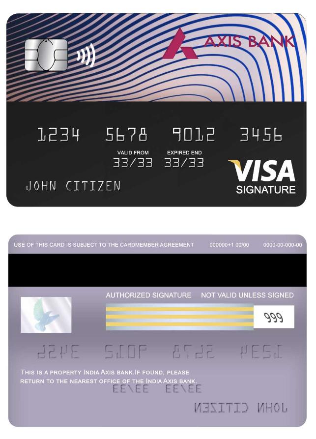 India Axis bank visa signature card